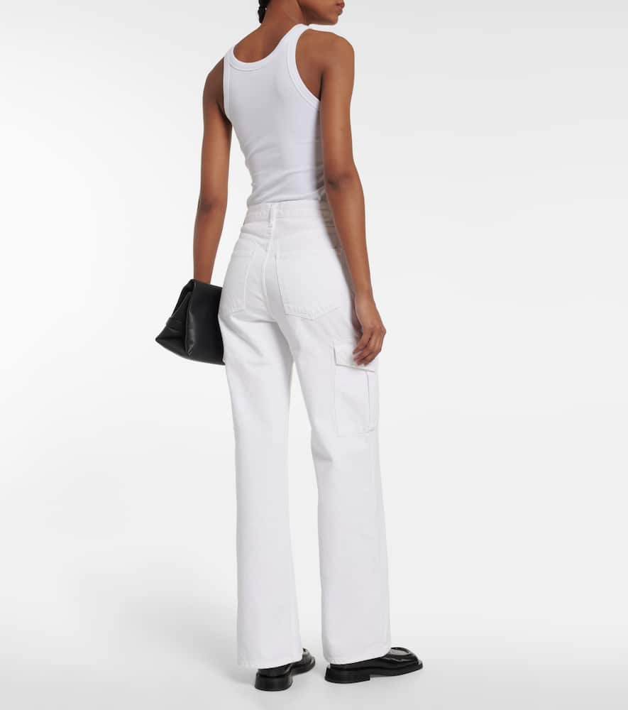 Agolde Minka Organic Cotton Cargo Denim In Milkshake