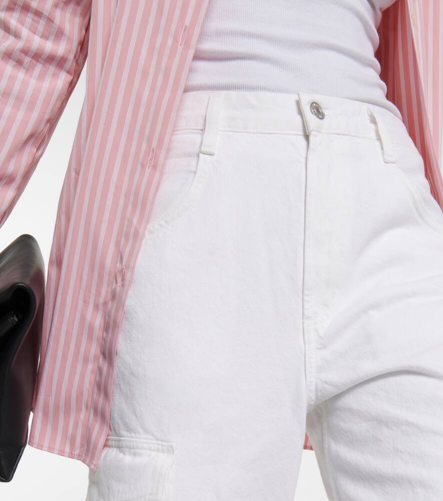 Agolde Minka Organic Cotton Cargo Denim In Milkshake