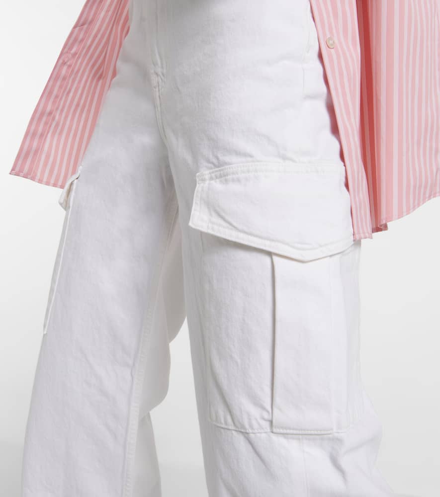 Agolde Minka Organic Cotton Cargo Denim In Milkshake