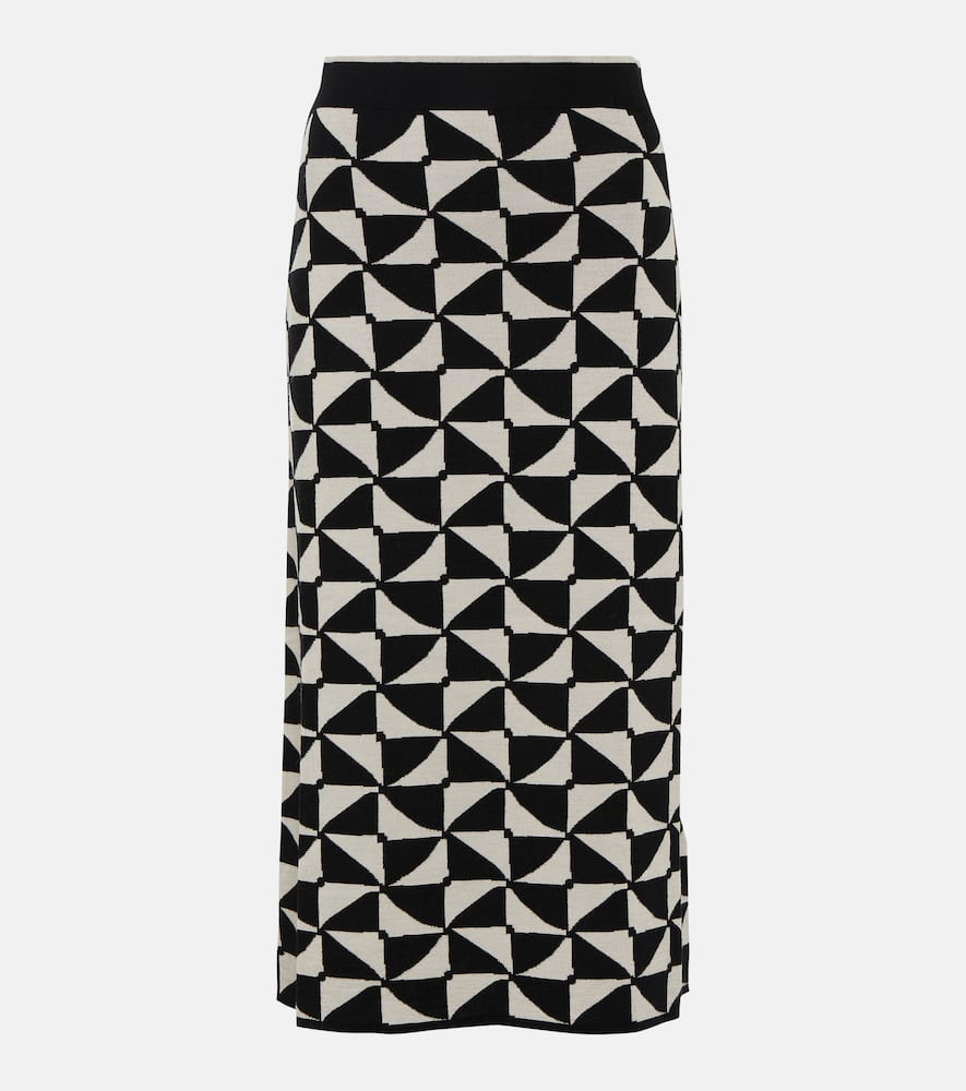 S Max Mara Enza High-rise Wool Midi Skirt In Grey