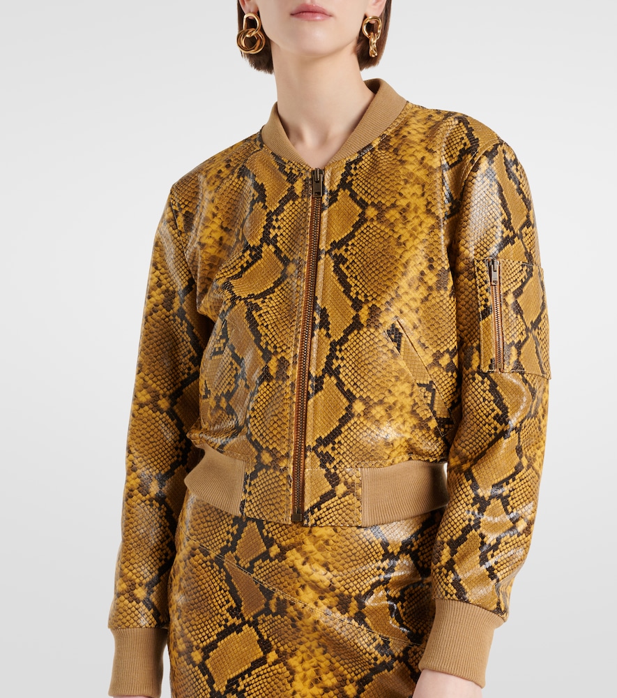  Isabel Marant Isabel Marant Cerem Snake-effect Leather Bomber Jacket 