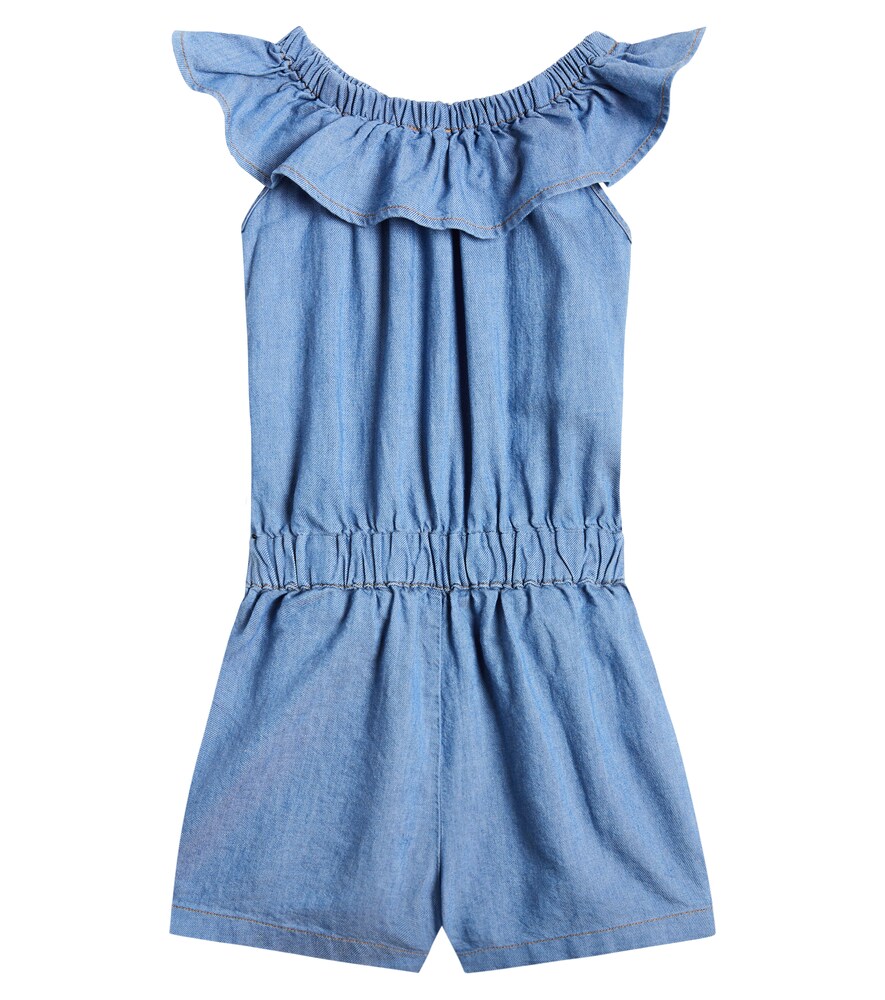  Moschino Kids Moschino Kids Embroidered Denim Playsuit 