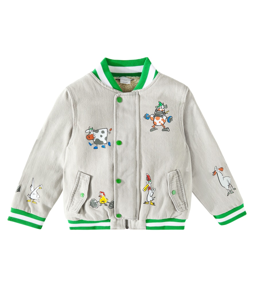 Stella McCartney Kids Printed denim varsity jacket