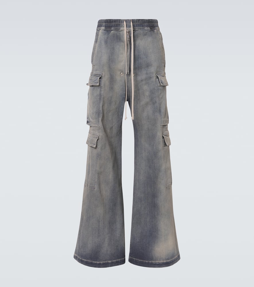 Rick Owens Jumbo Bela Cotton-blend Cargo Pants In Gray