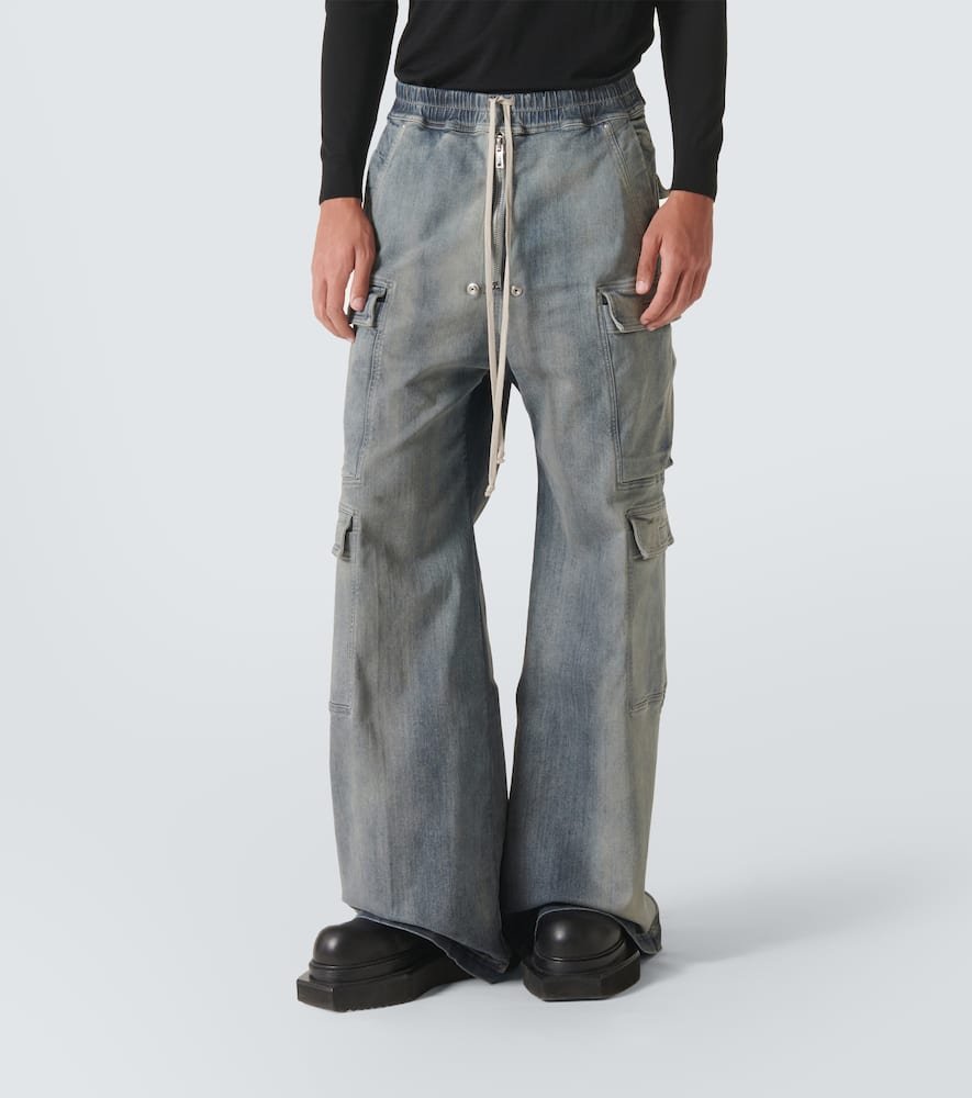 Rick Owens Jumbo Bela Cotton-blend Cargo Pants In Gray