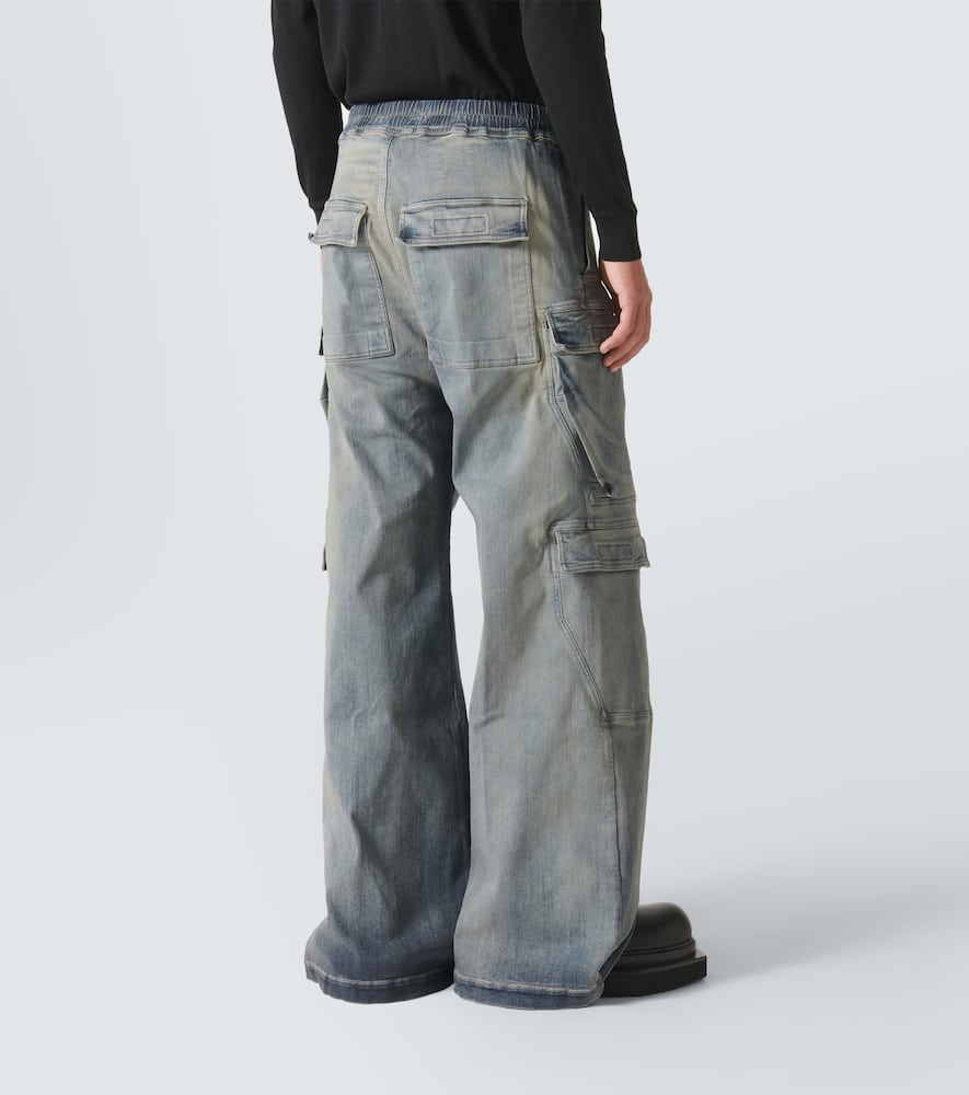 Rick Owens Jumbo Bela Cotton-blend Cargo Pants In Gray