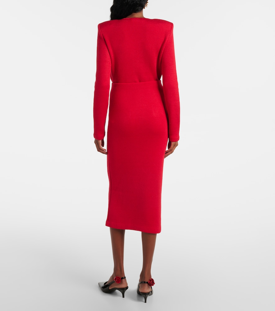  Self-portrait Self-portrait Embellished Knitted Midi Skirt 