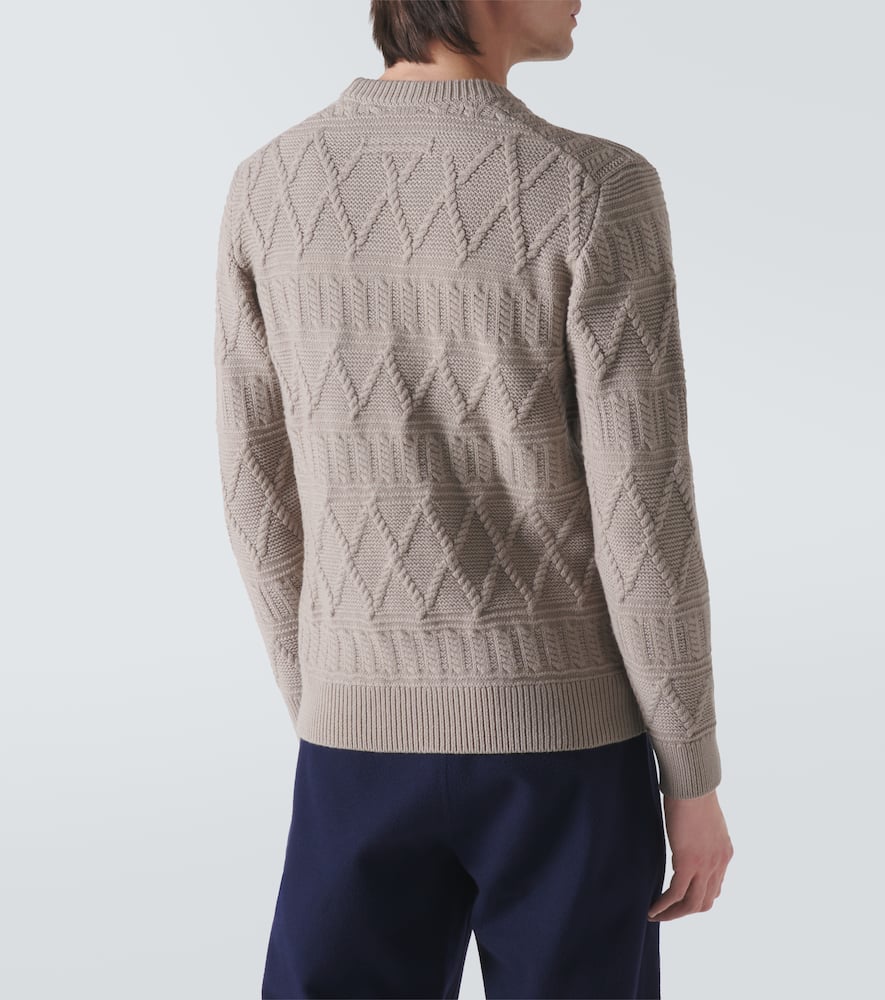 Zegna Aran Wool Sweater In Light Taupe