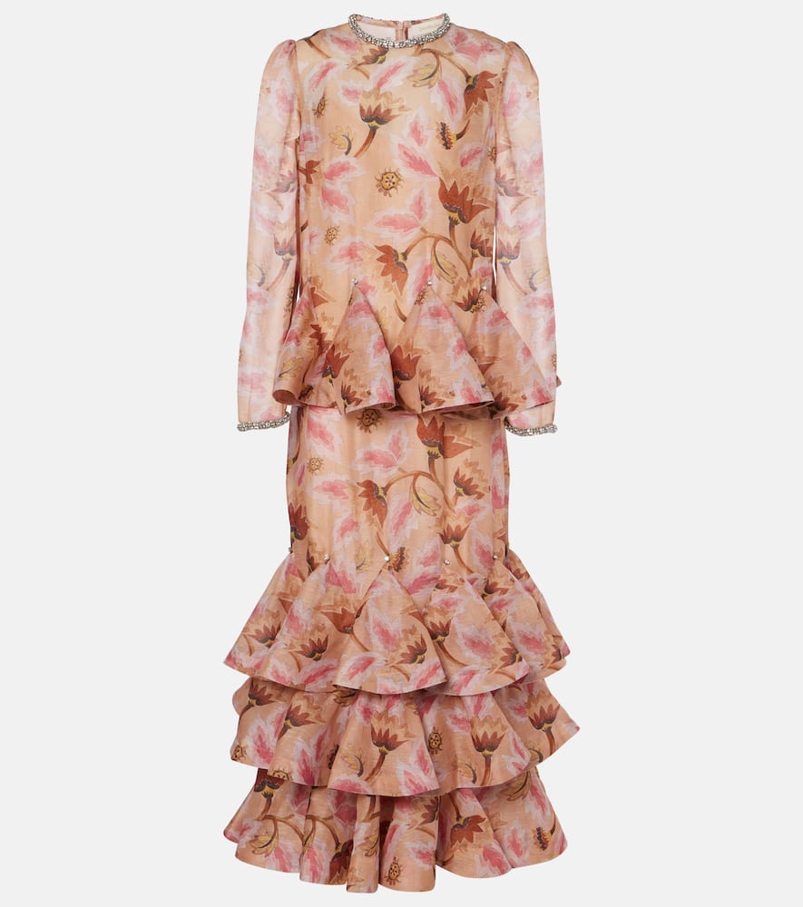 Zimmermann Tiered linen and silk maxi dress
