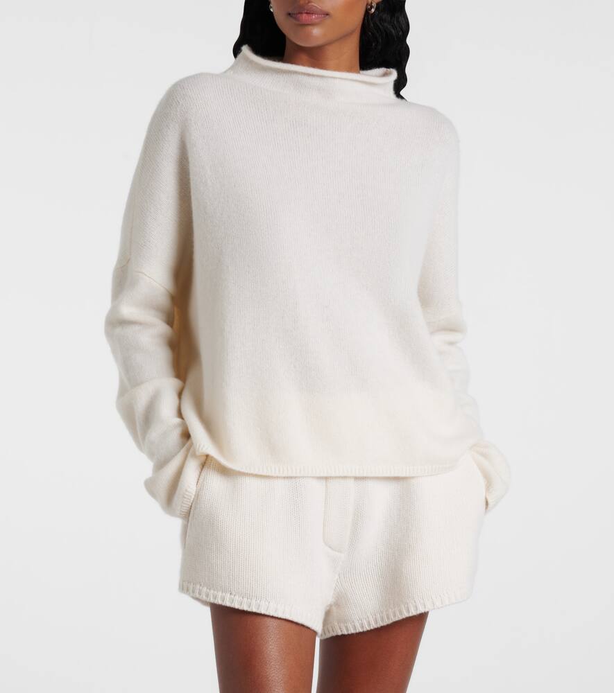 Lisa Yang Sandy Cashmere Turtleneck Sweater In White
