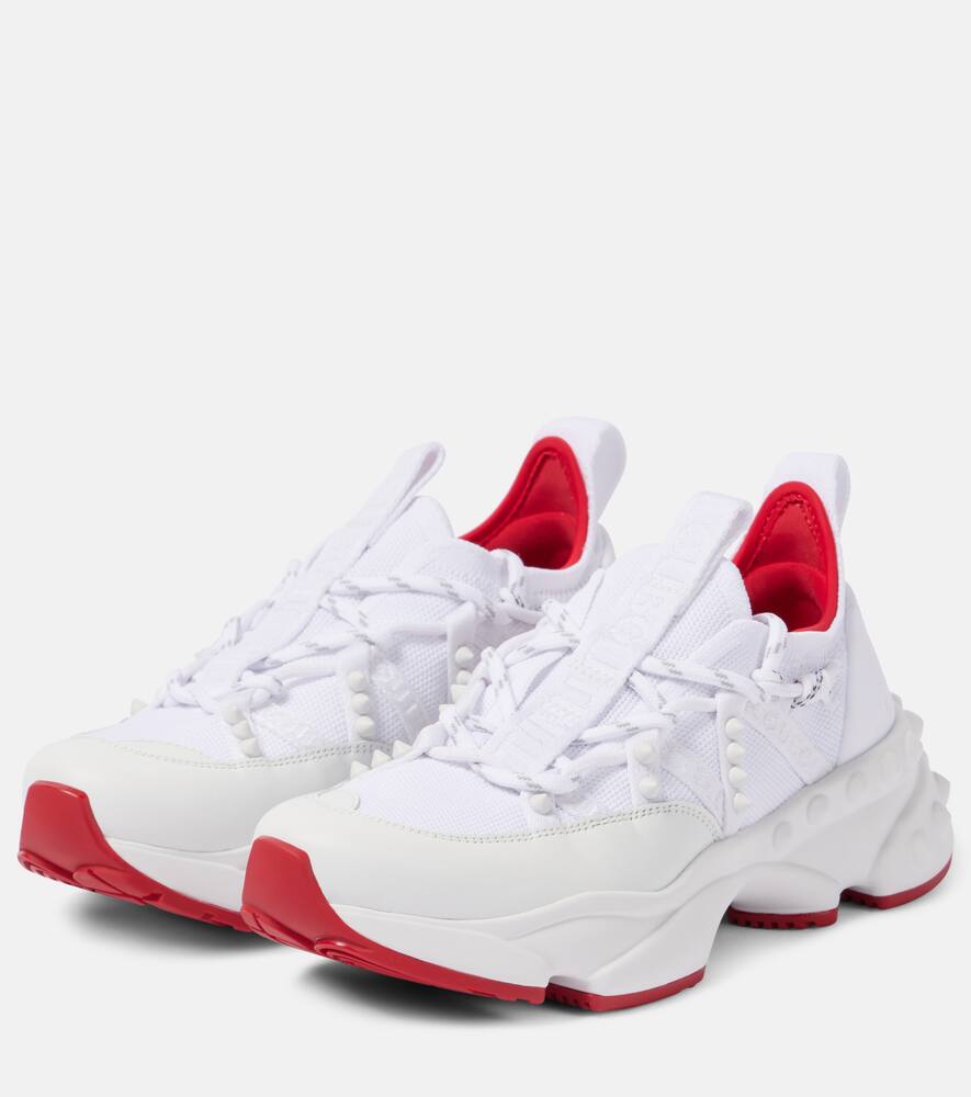 Christian Louboutin Trailnrun Panelled Mesh-knit Sneakers In White