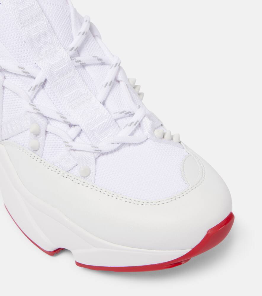 Christian Louboutin Trailnrun Panelled Mesh-knit Sneakers In White