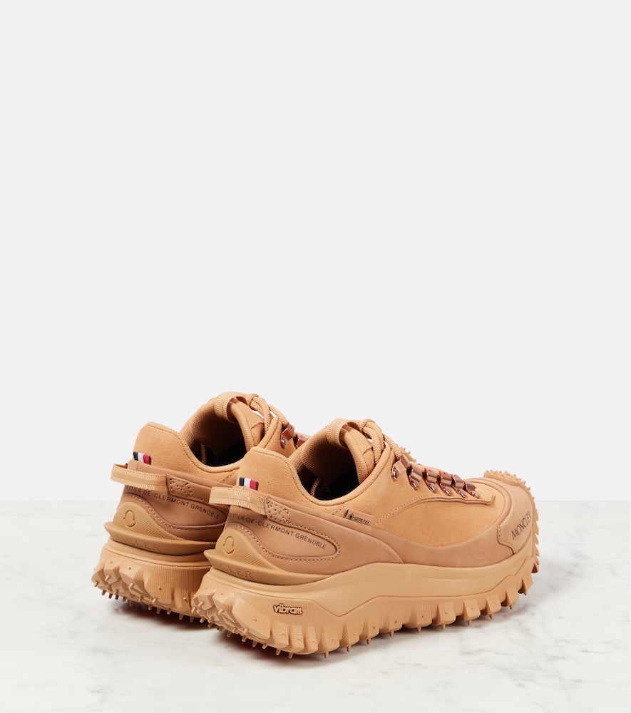 Moncler Trailgrip Apex Leather Sneakers In Brown
