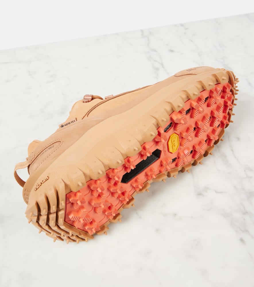 Moncler Trailgrip Apex Leather Sneakers In Brown