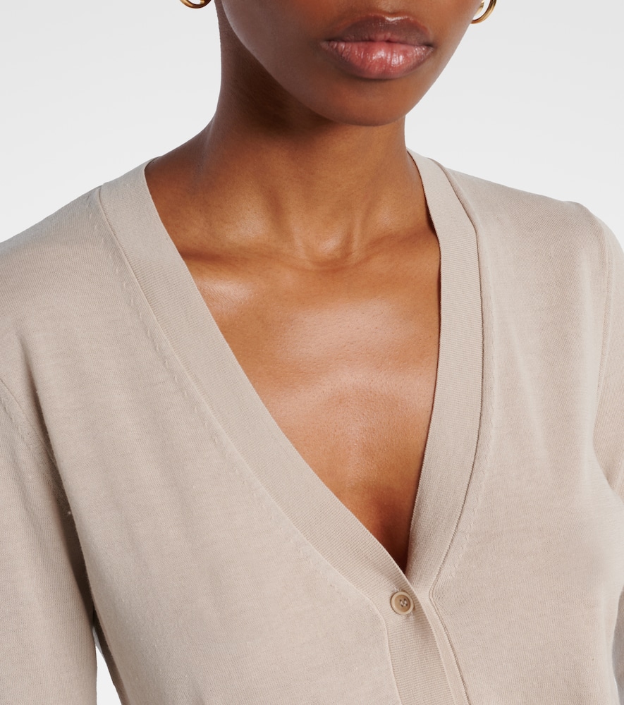 Max Mara Cardigan Tennis Aus Baumwolle Und Seide In Beige