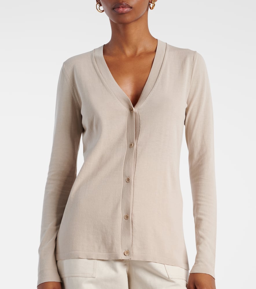 Max Mara Cardigan Tennis Aus Baumwolle Und Seide In Beige