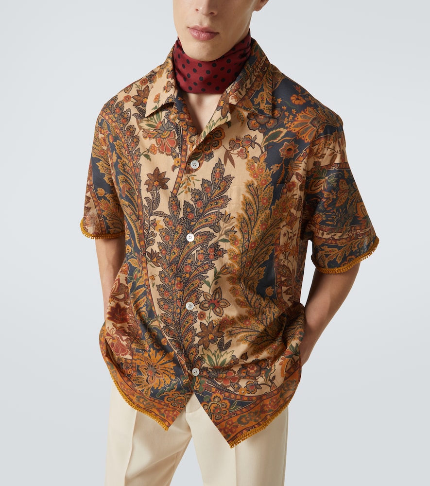  Valentino Valentino Camisa De Lino Con Paisley 