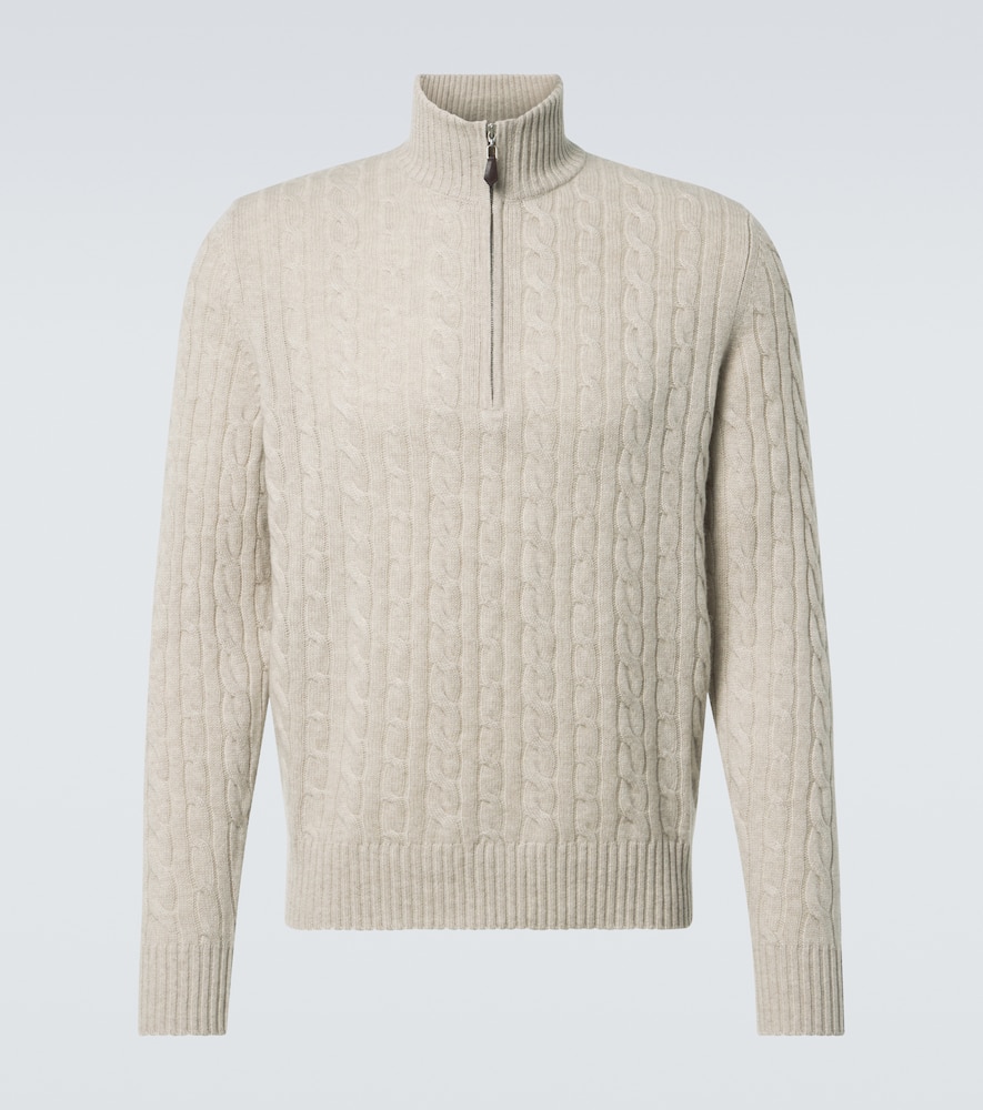 Thames cashmere half-zip sweater