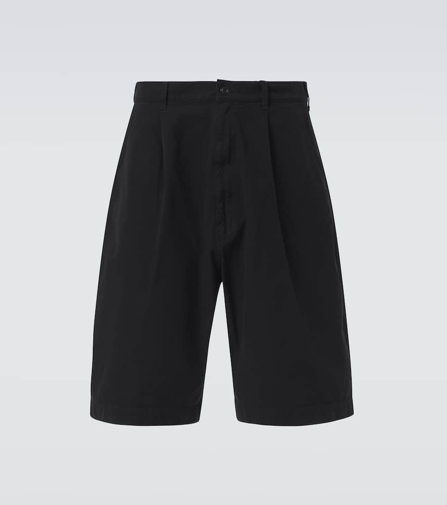 Pleated high-rise shorts