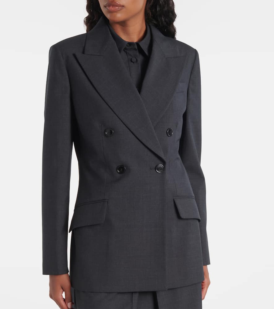 Gucci Double-breasted Wool Blazer In Black