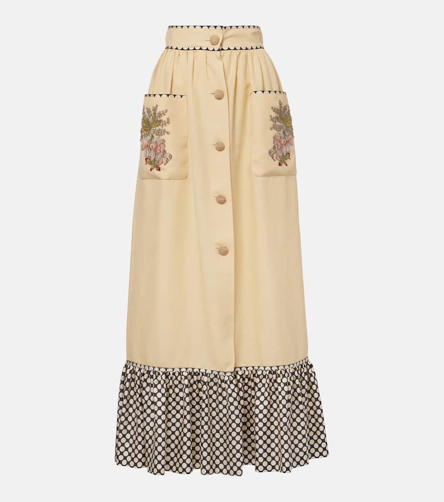 Plus De Pois embroidered maxi skirt