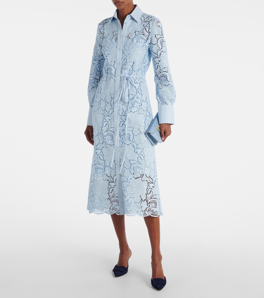 Erdem Laser-cut cotton shirt dress