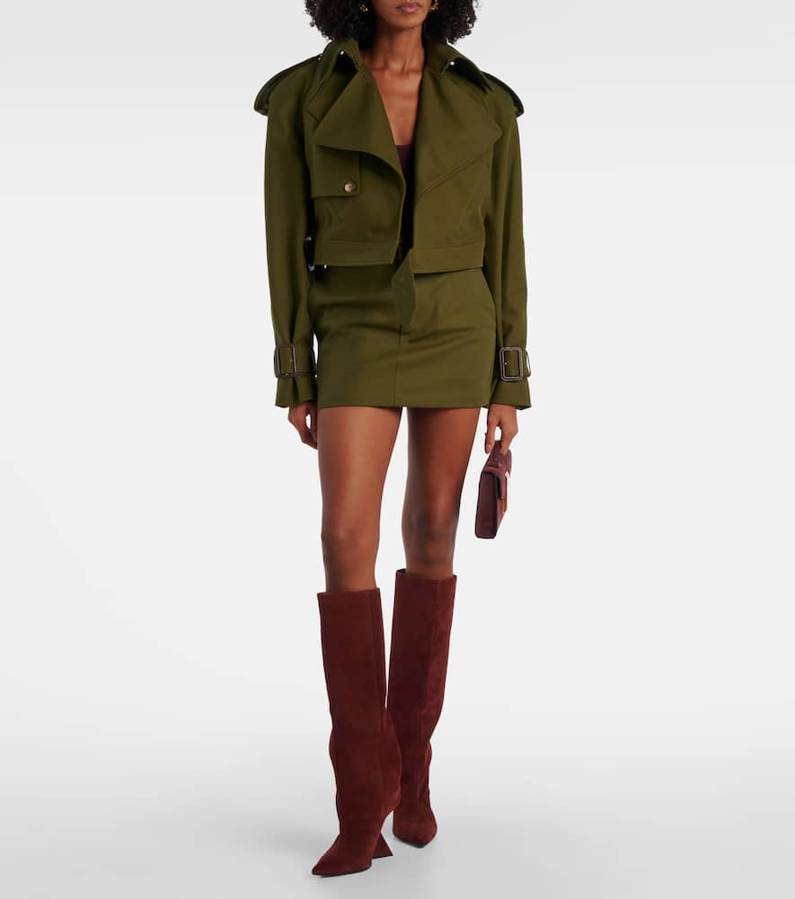 Wardrobe.nyc High-rise Cotton Miniskirt In Green