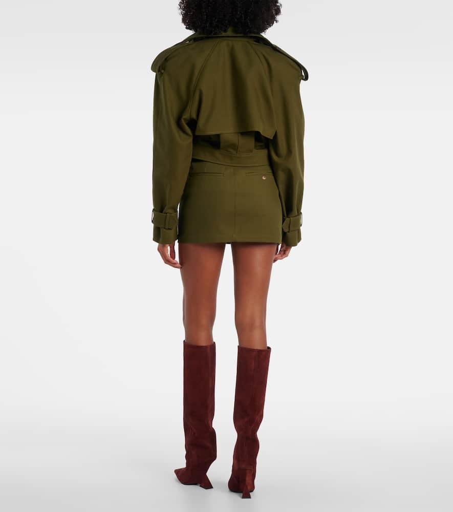 Wardrobe.nyc High-rise Cotton Miniskirt In Green