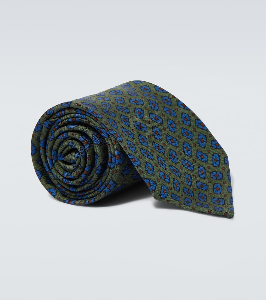 Rubinacci Printed silk satin tie
