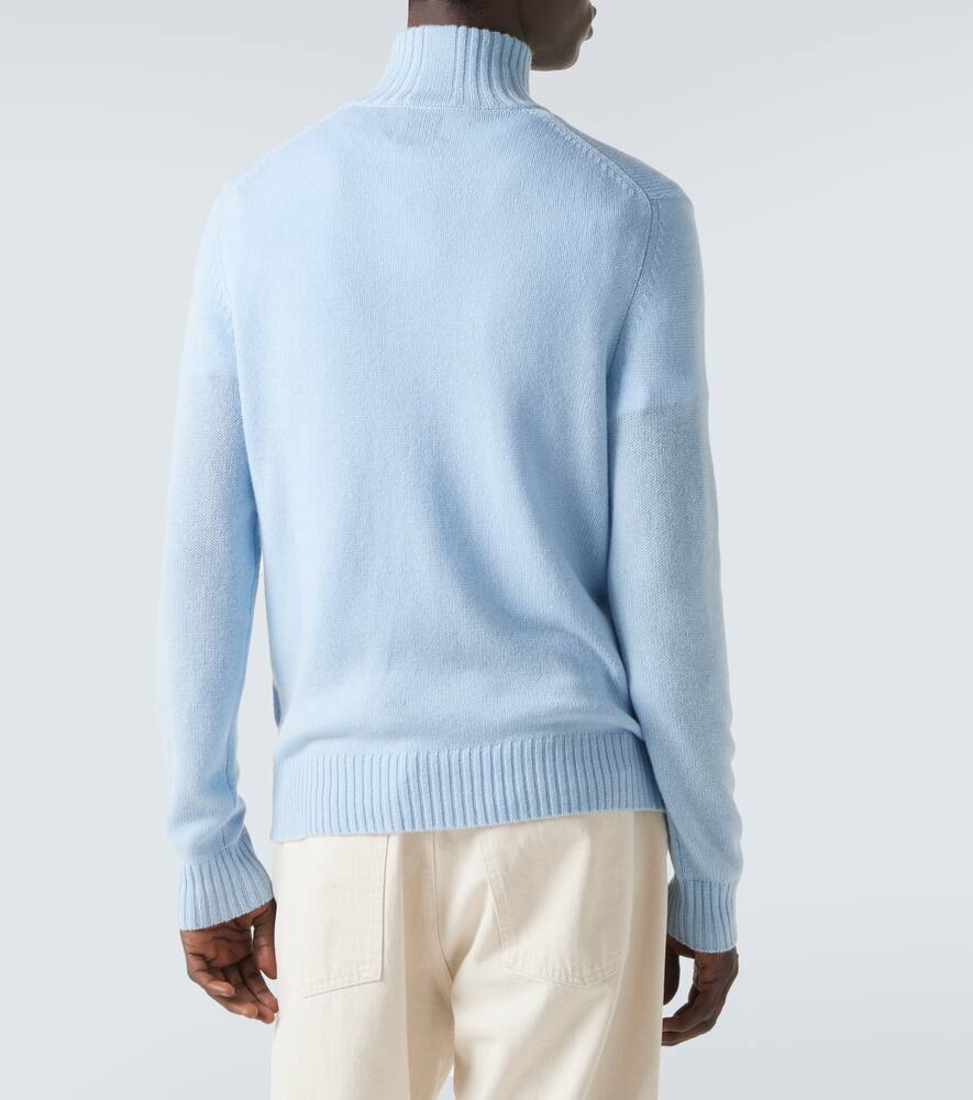 Allude Wool And Cashmere Turtleneck Sweater In Blue