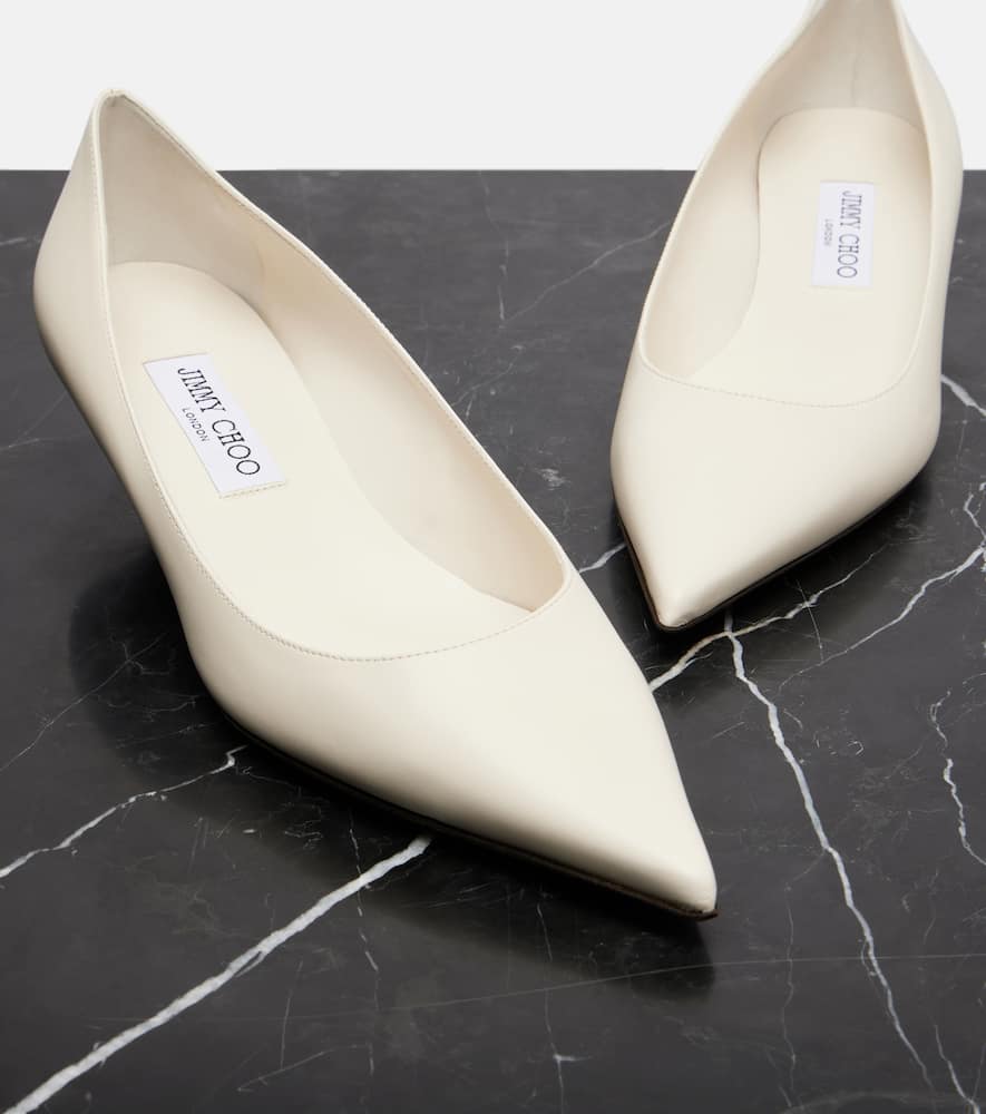 Jimmy Choo Amelia Leather Pumps In White