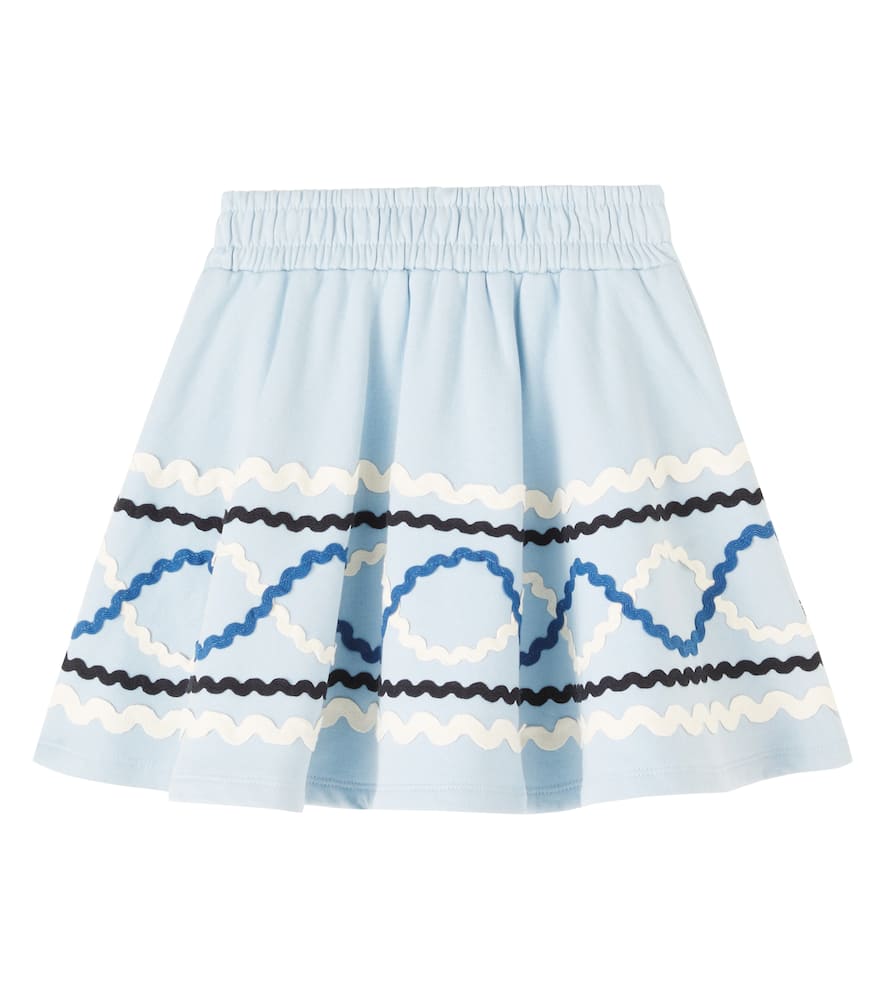 Molo Barbera Embroidered Cotton Skirt In Blue