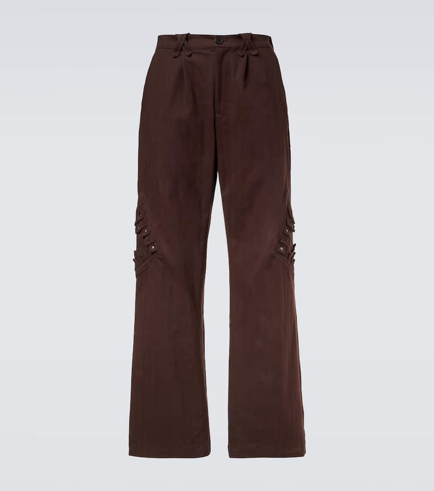 Kiko Kostadinov Estike Cotton-blend Wide-leg Pants In Brown