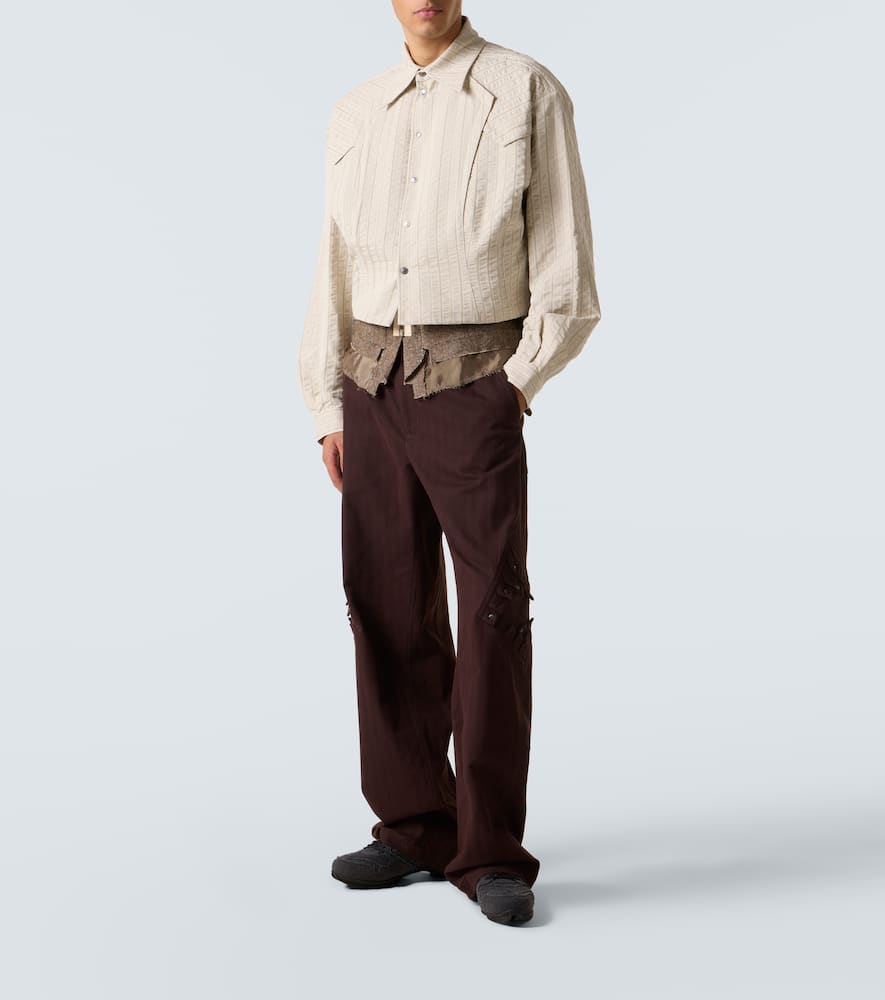 Kiko Kostadinov Estike Cotton-blend Wide-leg Pants In Brown