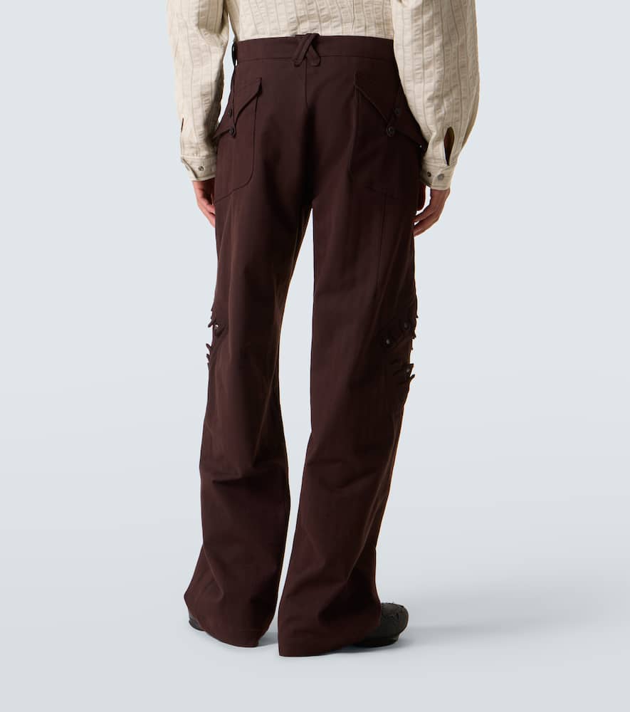 Kiko Kostadinov Estike Cotton-blend Wide-leg Pants In Brown