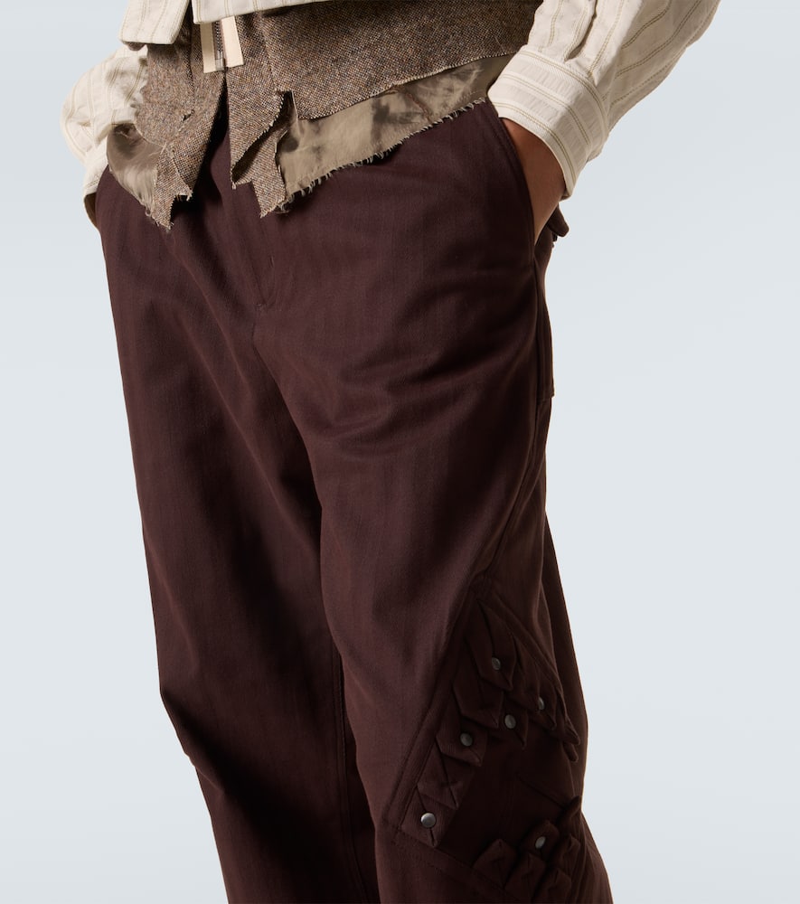 Kiko Kostadinov Estike Cotton-blend Wide-leg Pants In Brown