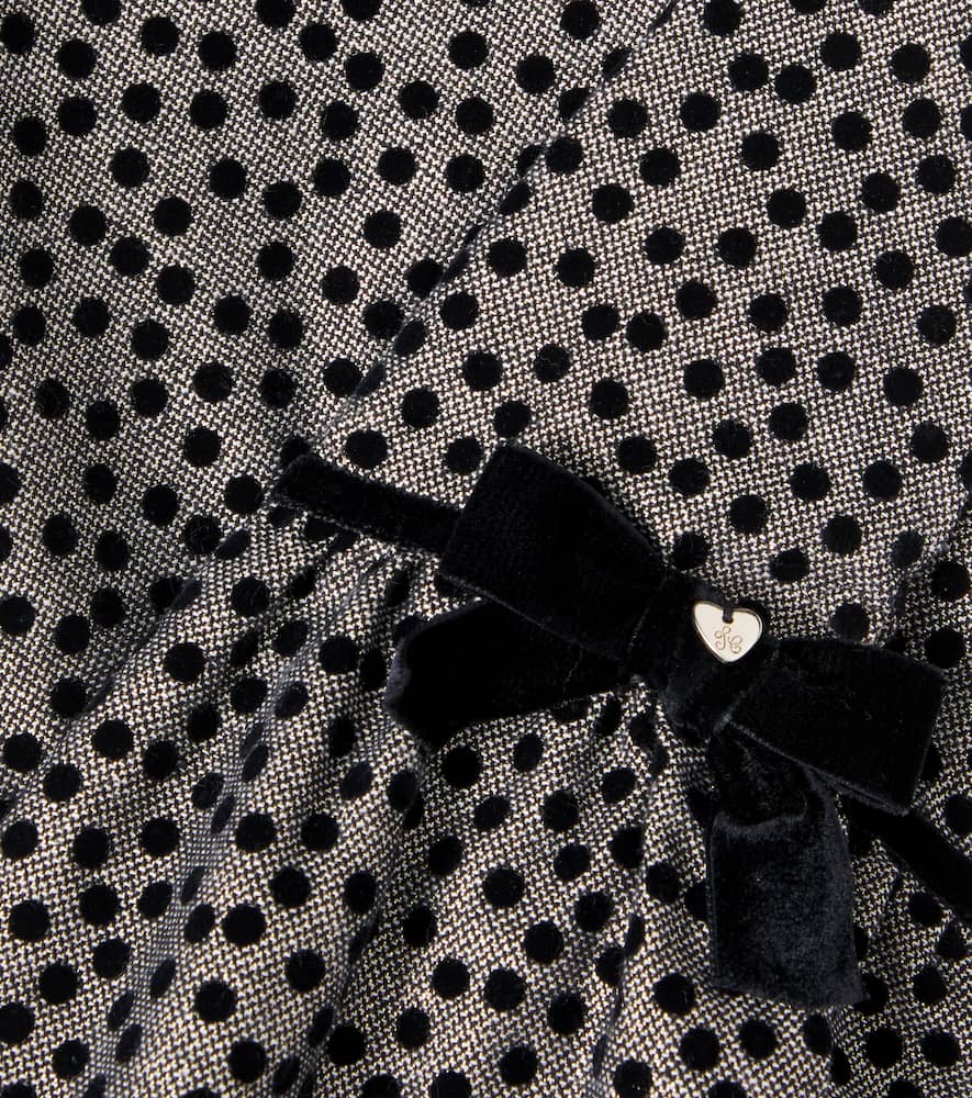 Tartine Et Chocolat Polka-dot Cotton-blend Dress In Gray