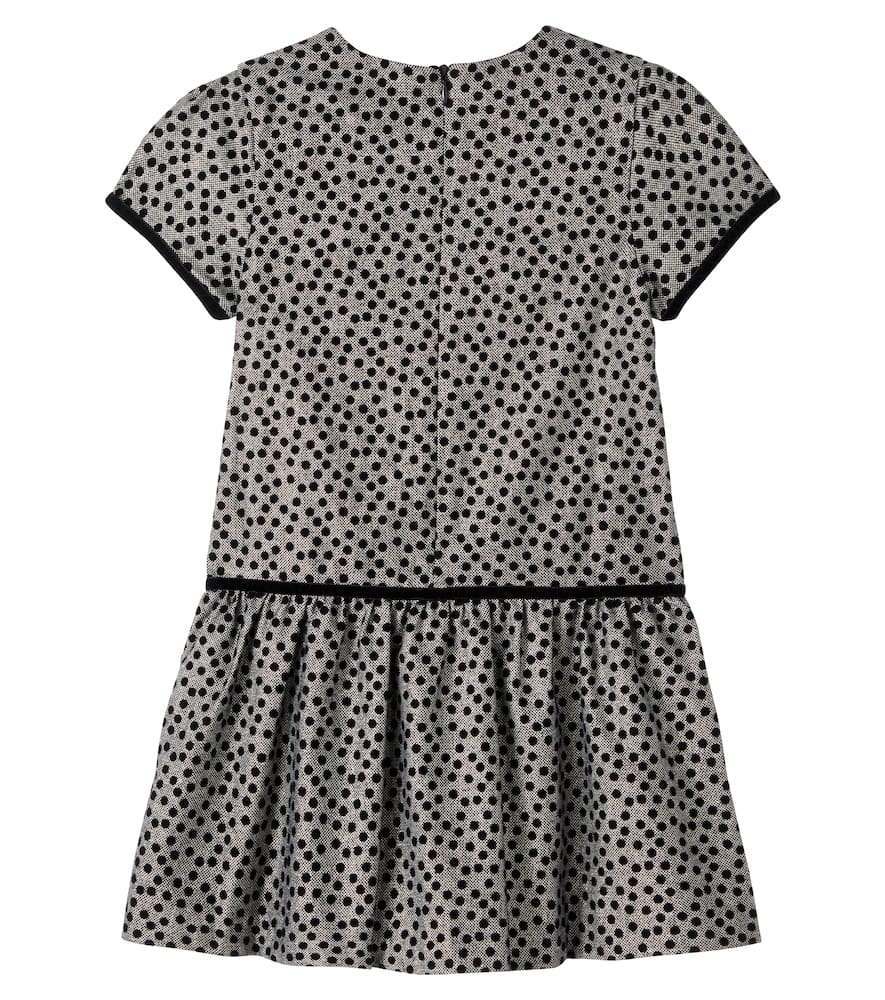 Tartine Et Chocolat Polka-dot Cotton-blend Dress In Gray