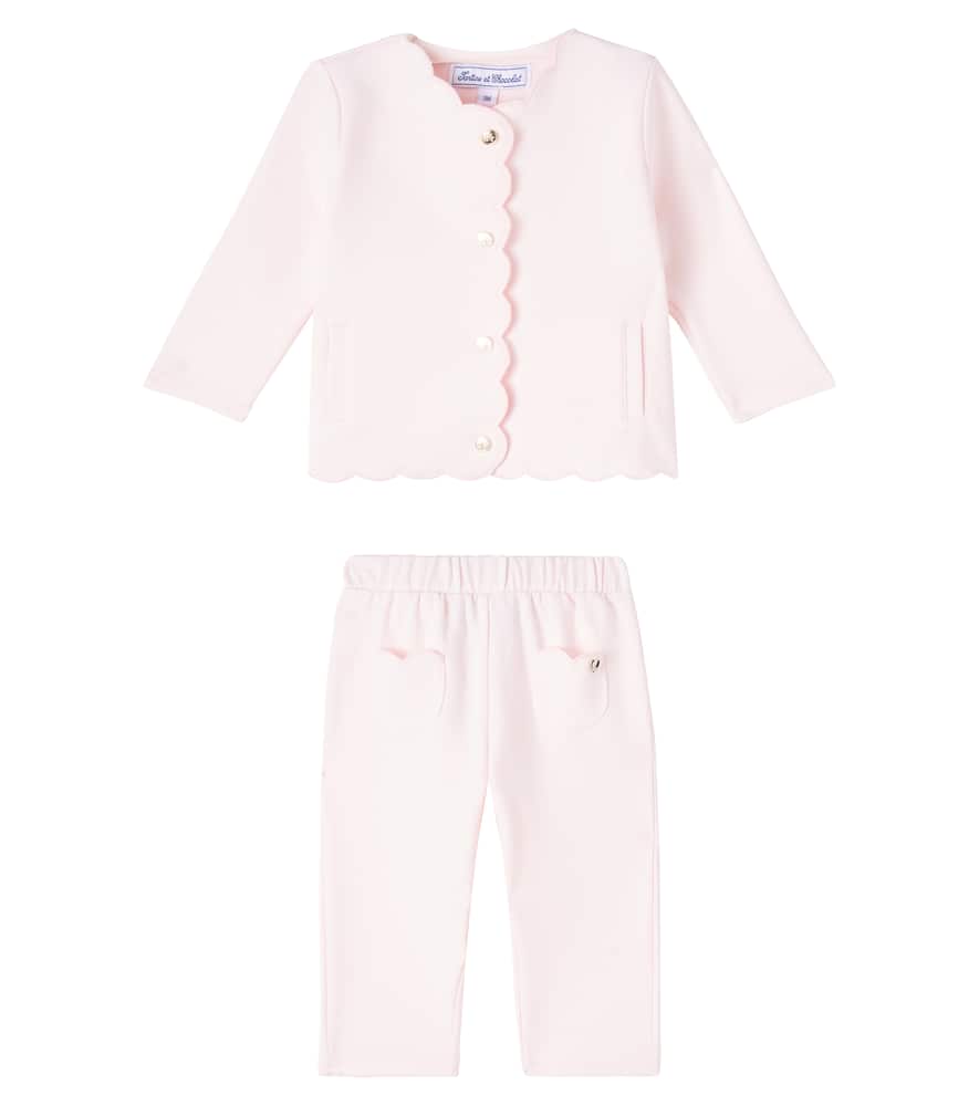 Tartine Et Chocolat Baby Scalloped Top And Pants Set In Pink