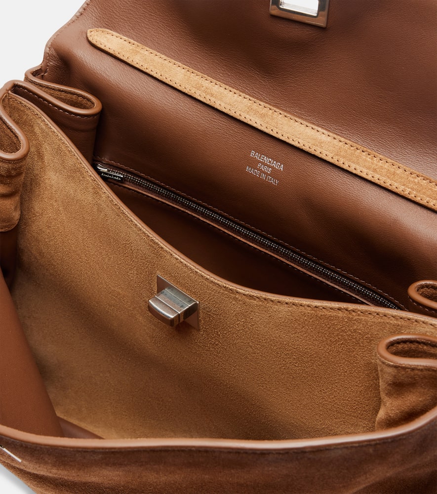 Balenciaga Rodeo Medium Suede Tote Bag In Brown