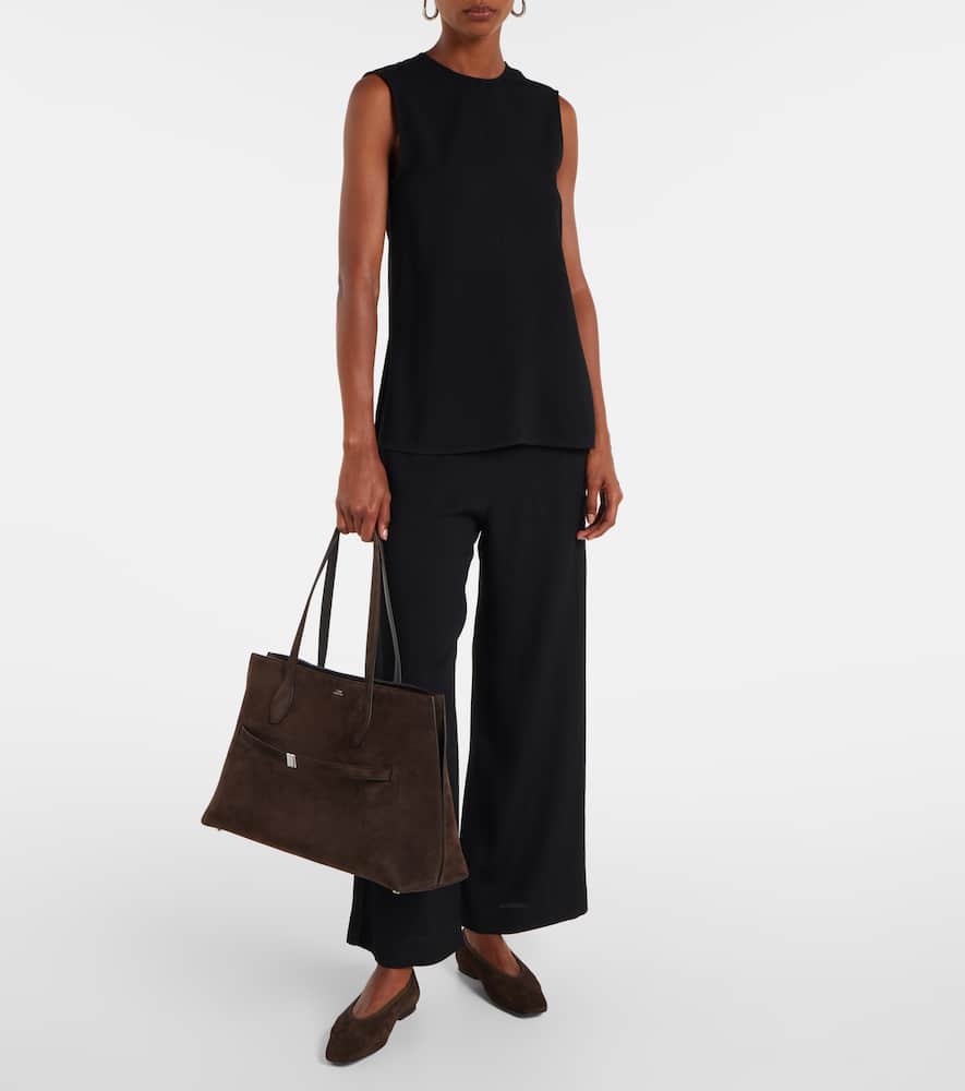 Totême Lounge Suede Tote Bag In Brown