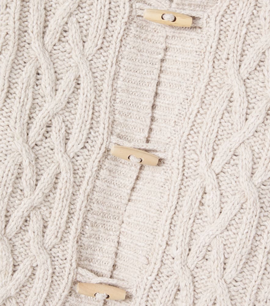 The New Society Maria Cable-knit Wool-blend Cardigan In Neutral