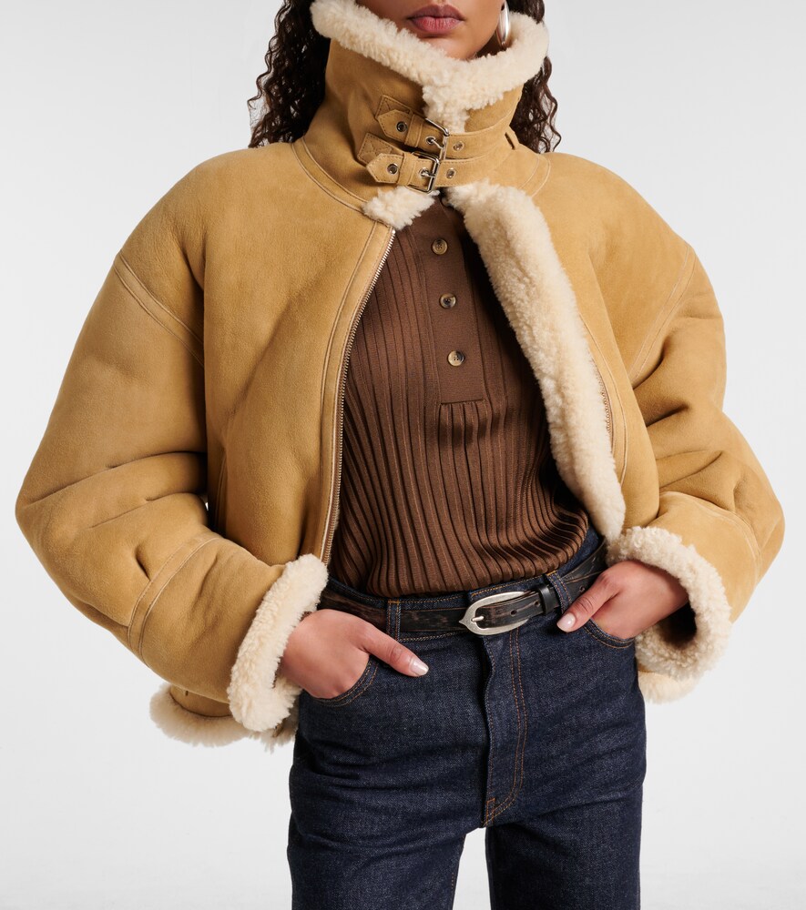  Nour Hammour Nour Hammour Portia Shearling-lined Suede Jacket 