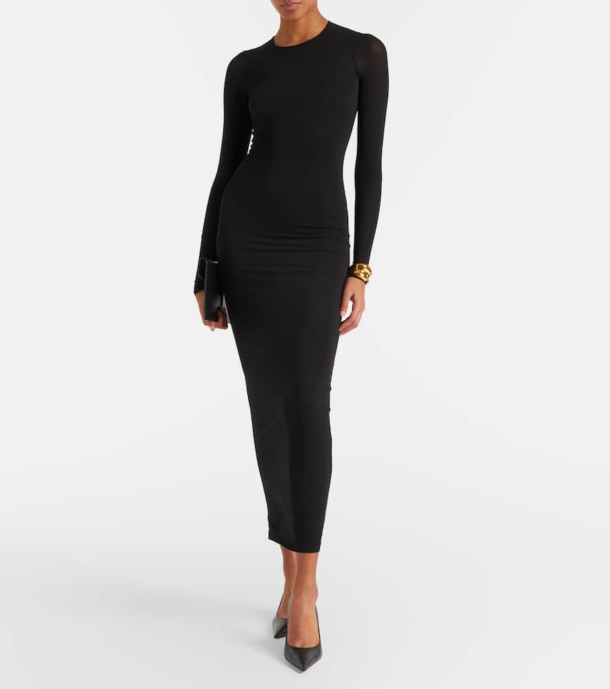 Wardrobe.nyc Wardrobe. Nyc Semi-sheer Jersey Midi Dress In Black