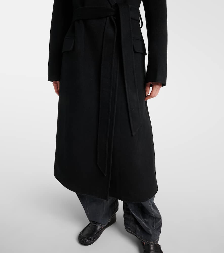 Acne Studios Wool And Cashmere Wrap Coat In Black