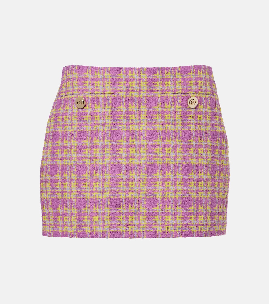 Gucci Checked cotton-blend tweed miniskirt
