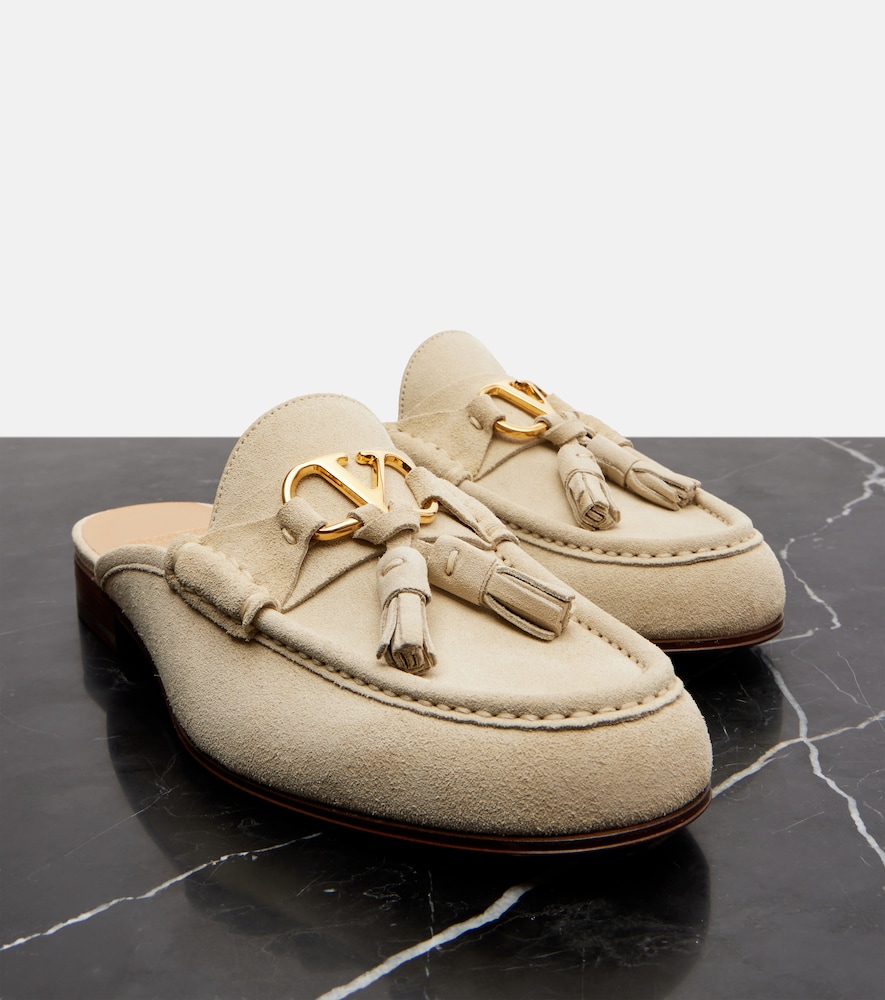  Valentino Garavani Valentino Garavani Slippers Vlogo Aus Veloursleder 