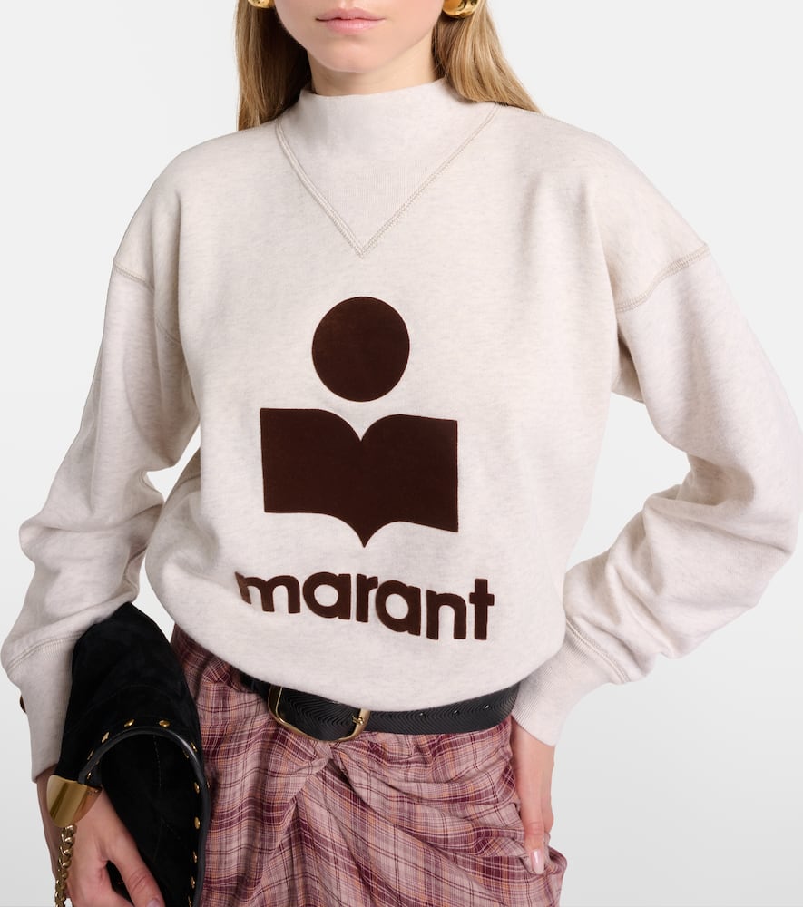 Isabel Marant Étoile Moby Logo Cotton-blend Sweatshirt In Gray