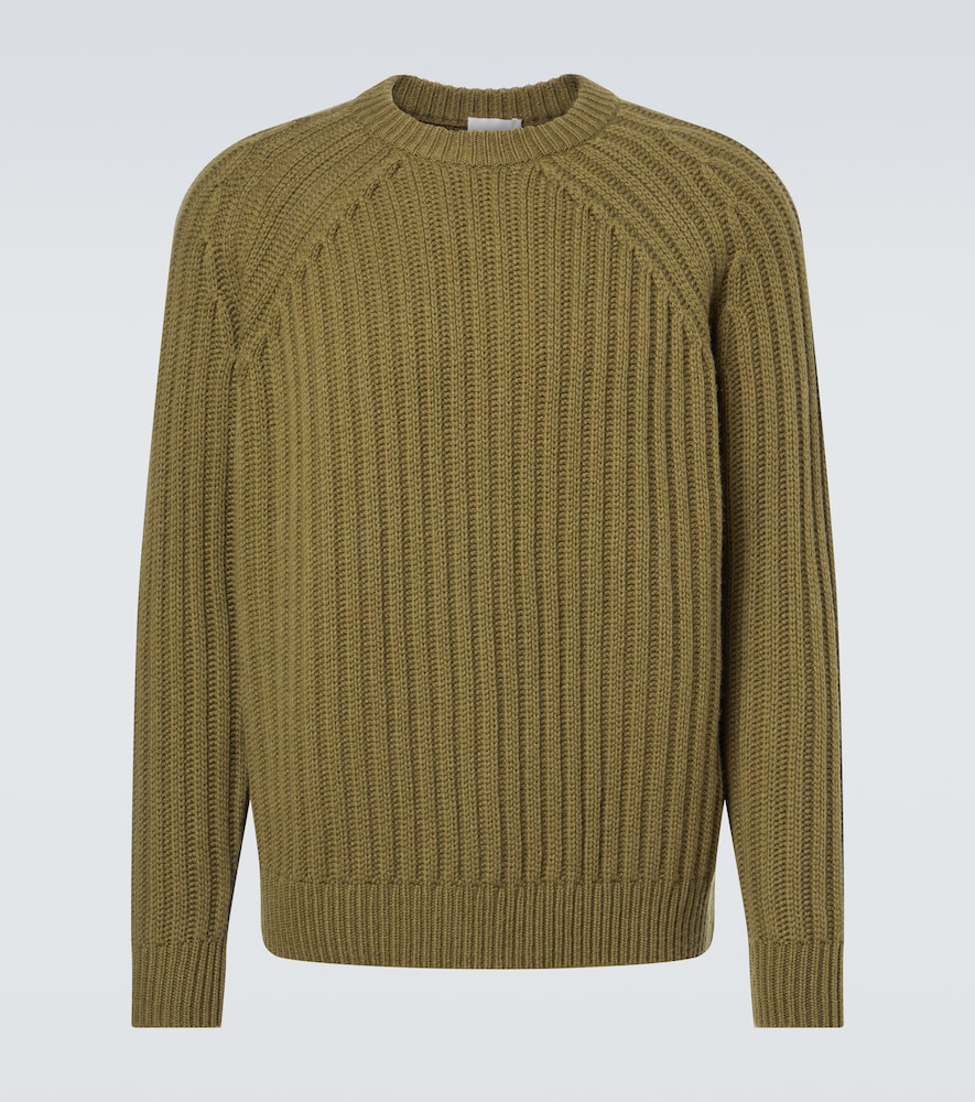 Allude Ribbed Knit Wool and Cashmere Sweater