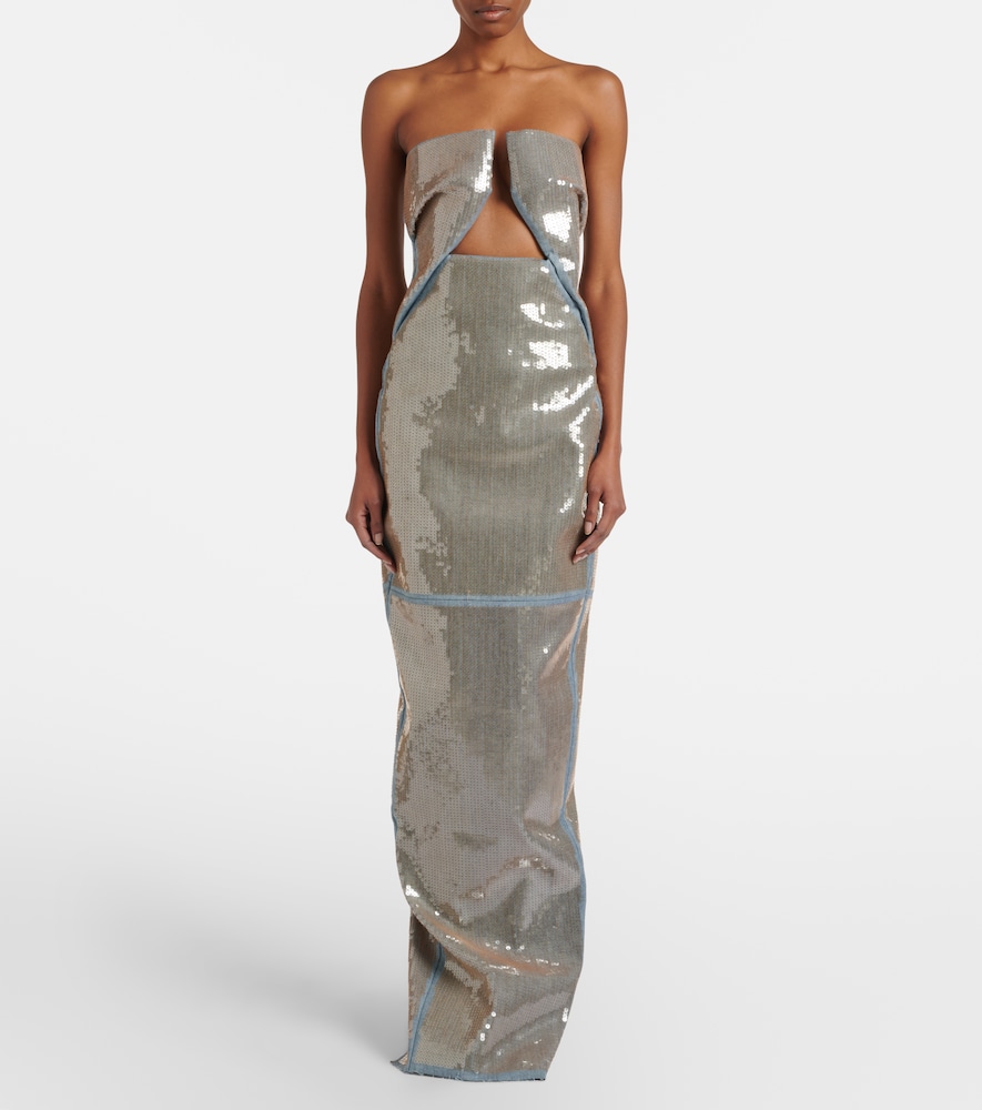 Rick Owens Rick Owens Prong Sequined Denim Gown 